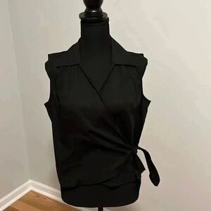Rafaella Black Wrap Top